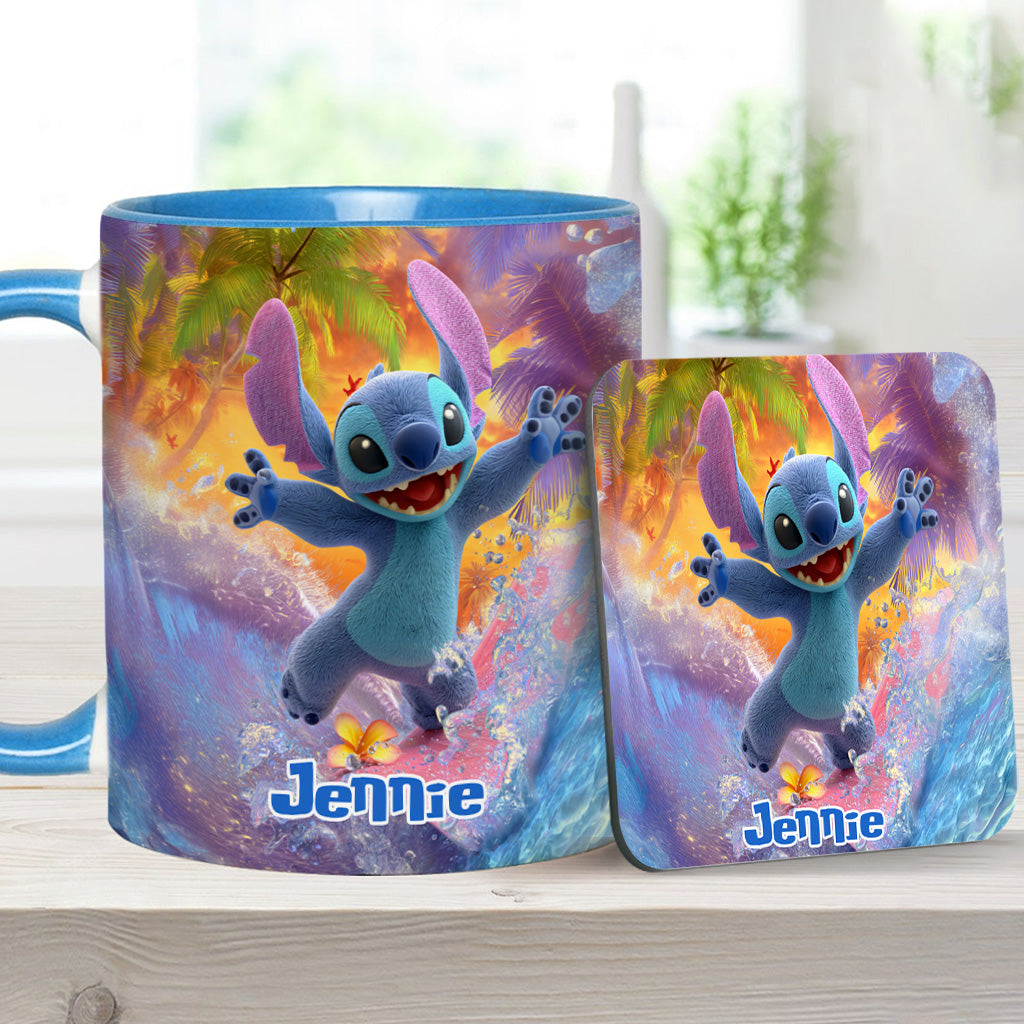 Personalized Beach Accent Mug with Ohana Design for Mom Accent Mug GradoCreations