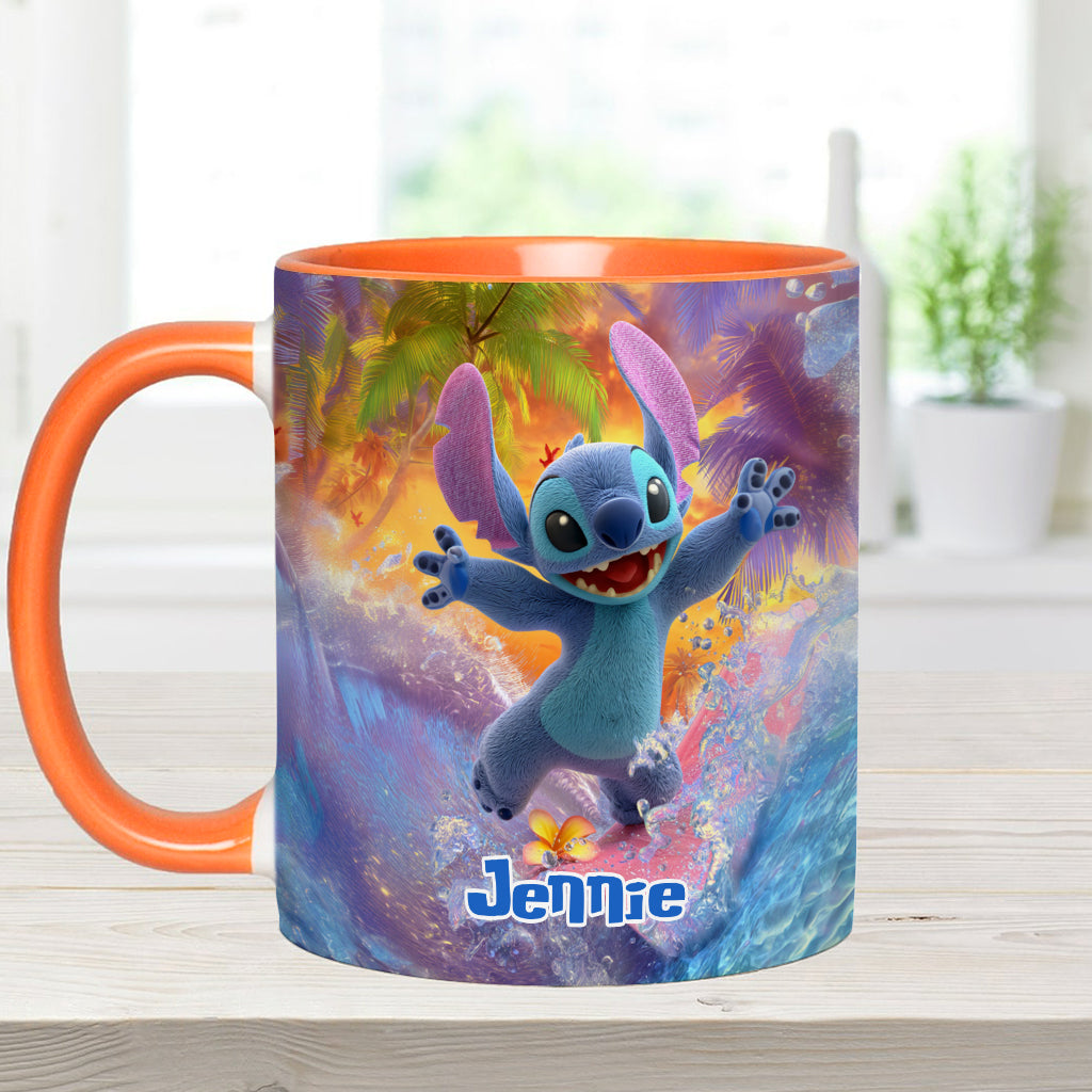 Personalized Beach Accent Mug with Ohana Design for Mom Accent Mug GradoCreations