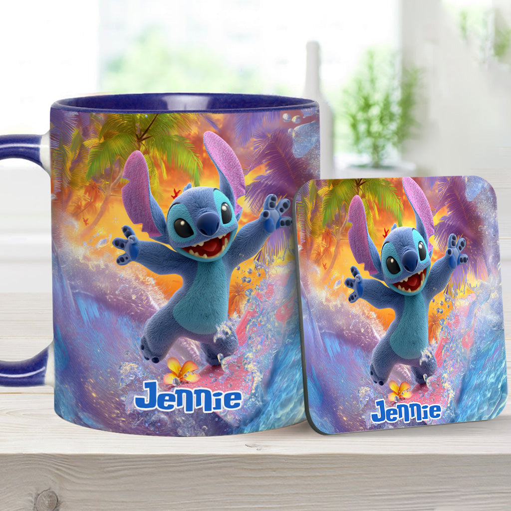 Personalized Beach Accent Mug with Ohana Design for Mom Accent Mug GradoCreations