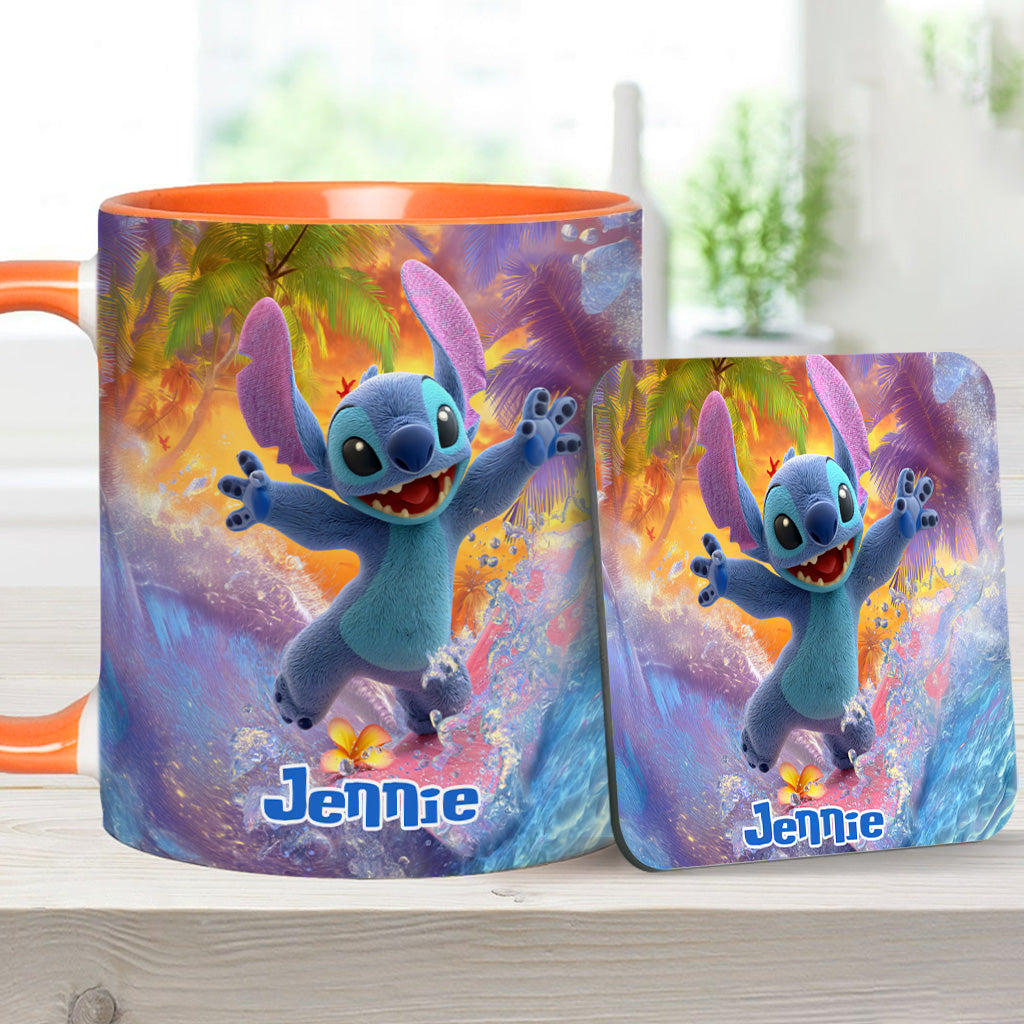 Personalized Beach Accent Mug with Ohana Design for Mom Accent Mug GradoCreations