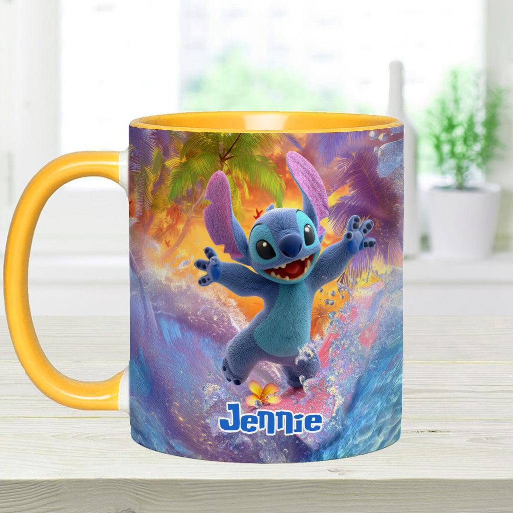 Personalized Beach Accent Mug with Ohana Design for Mom Accent Mug GradoCreations