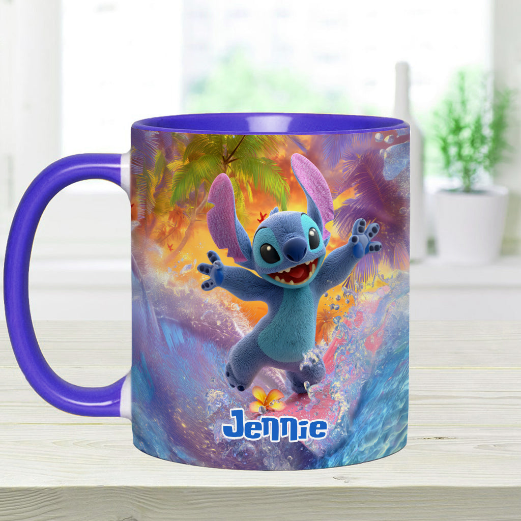 Personalized Beach Accent Mug with Ohana Design for Mom Accent Mug GradoCreations
