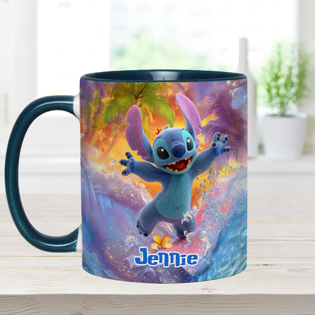 Personalized Beach Accent Mug with Ohana Design for Mom Accent Mug GradoCreations