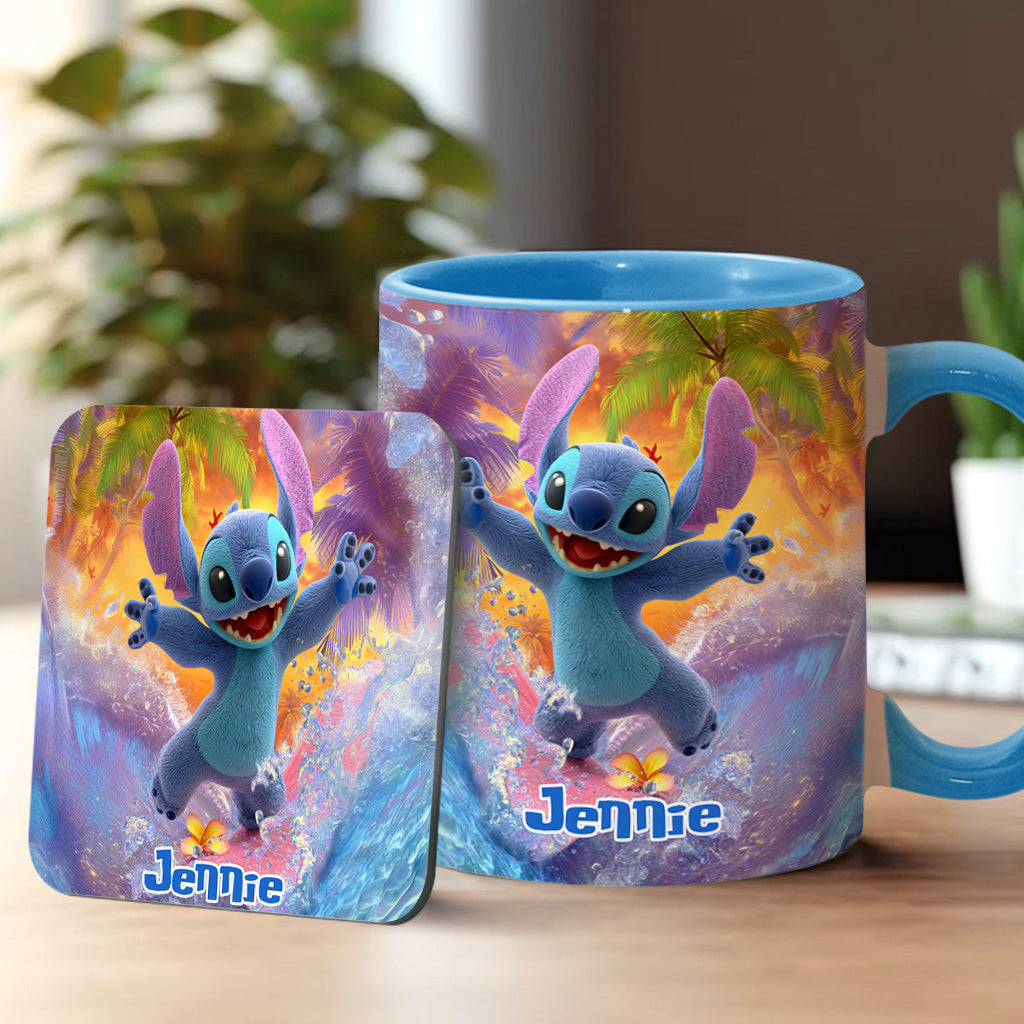 Personalized Beach Accent Mug with Ohana Design for Mom Accent Mug GradoCreations