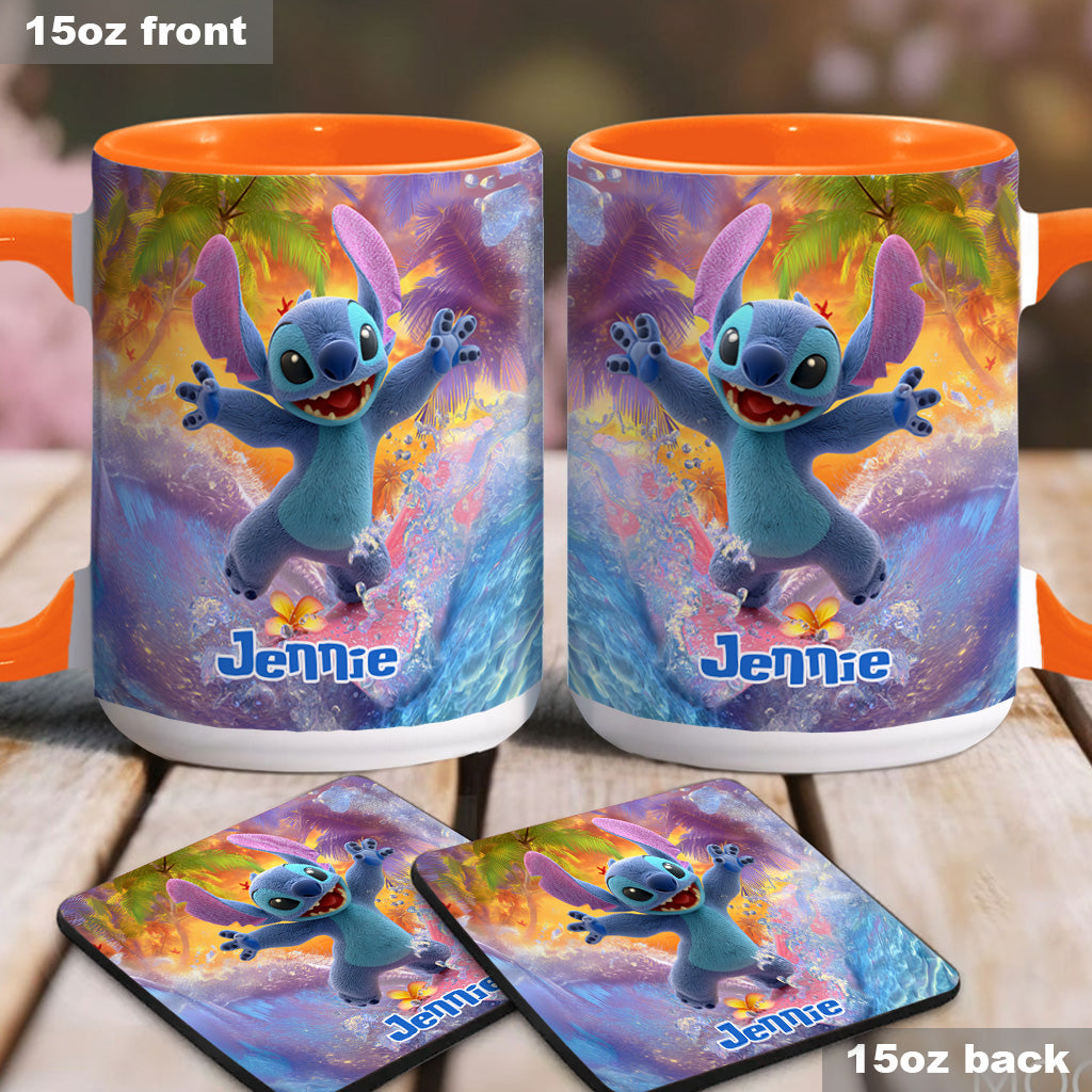 Personalized Beach Accent Mug with Ohana Design for Mom Accent Mug GradoCreations