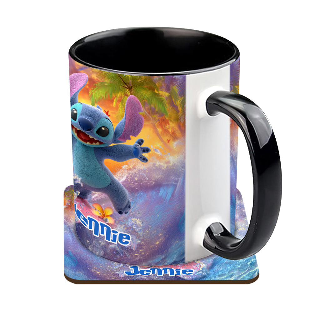 Personalized Beach Accent Mug with Ohana Design for Mom Accent Mug GradoCreations