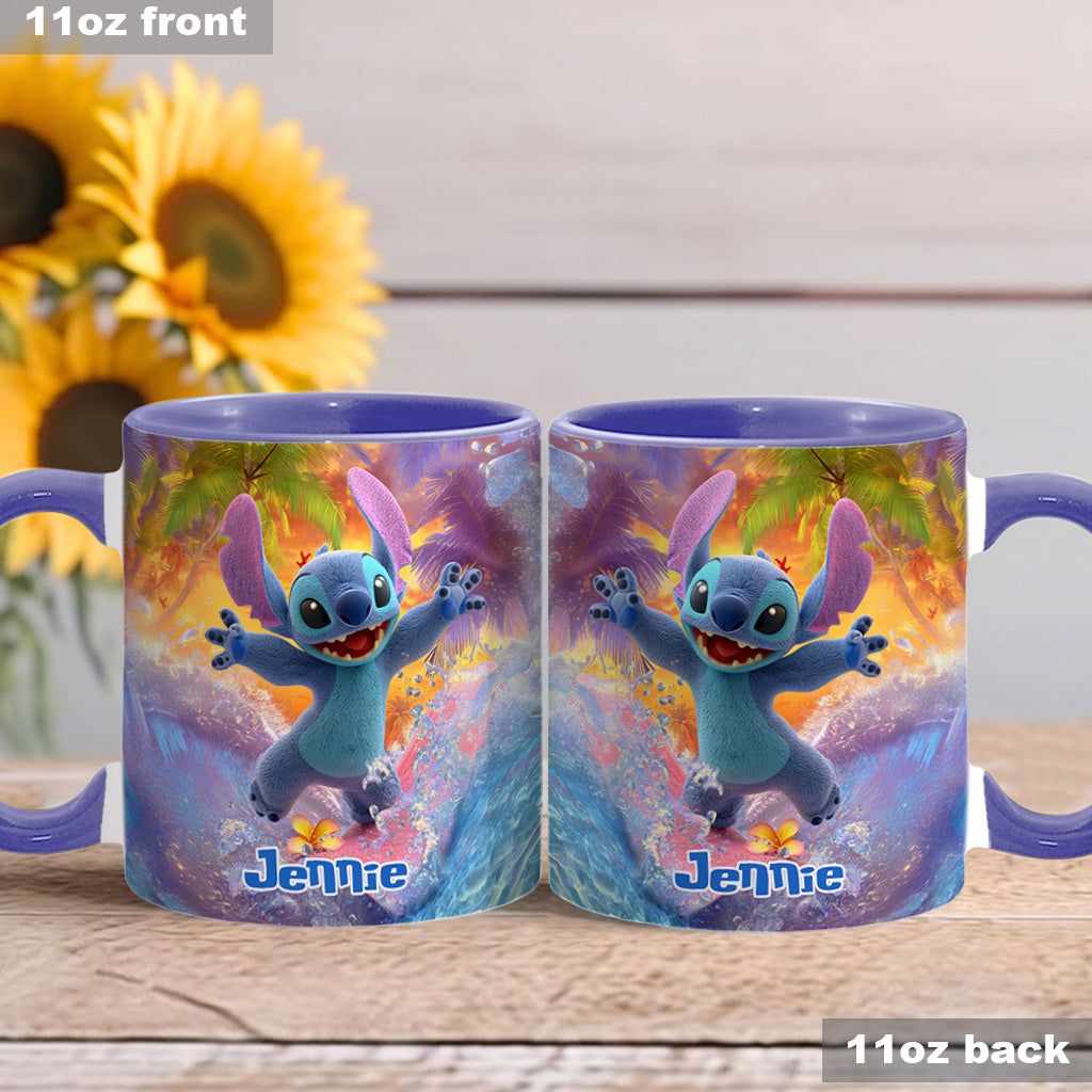 Personalized Beach Accent Mug with Ohana Design for Mom Accent Mug GradoCreations
