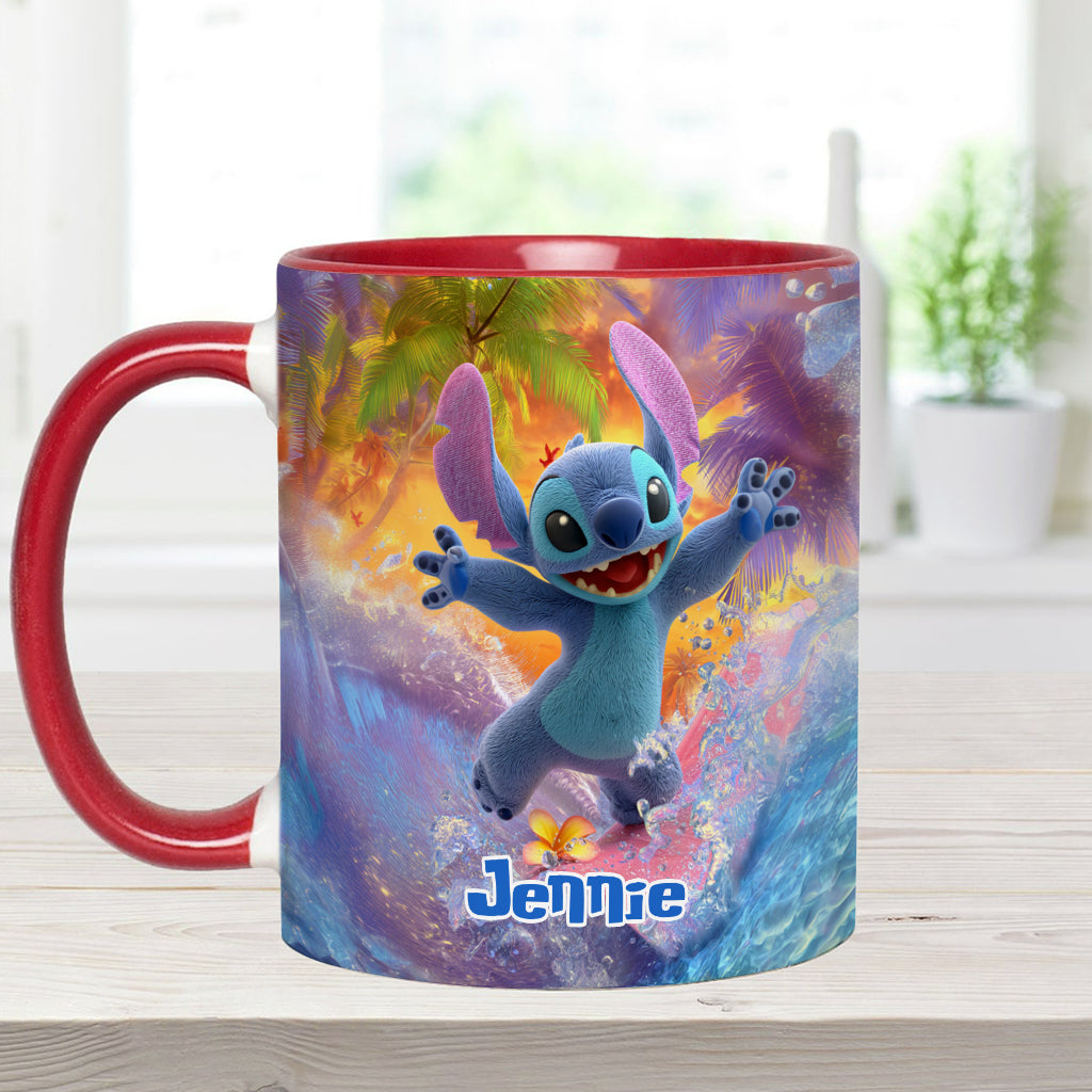 Personalized Beach Accent Mug with Ohana Design for Mom Accent Mug GradoCreations