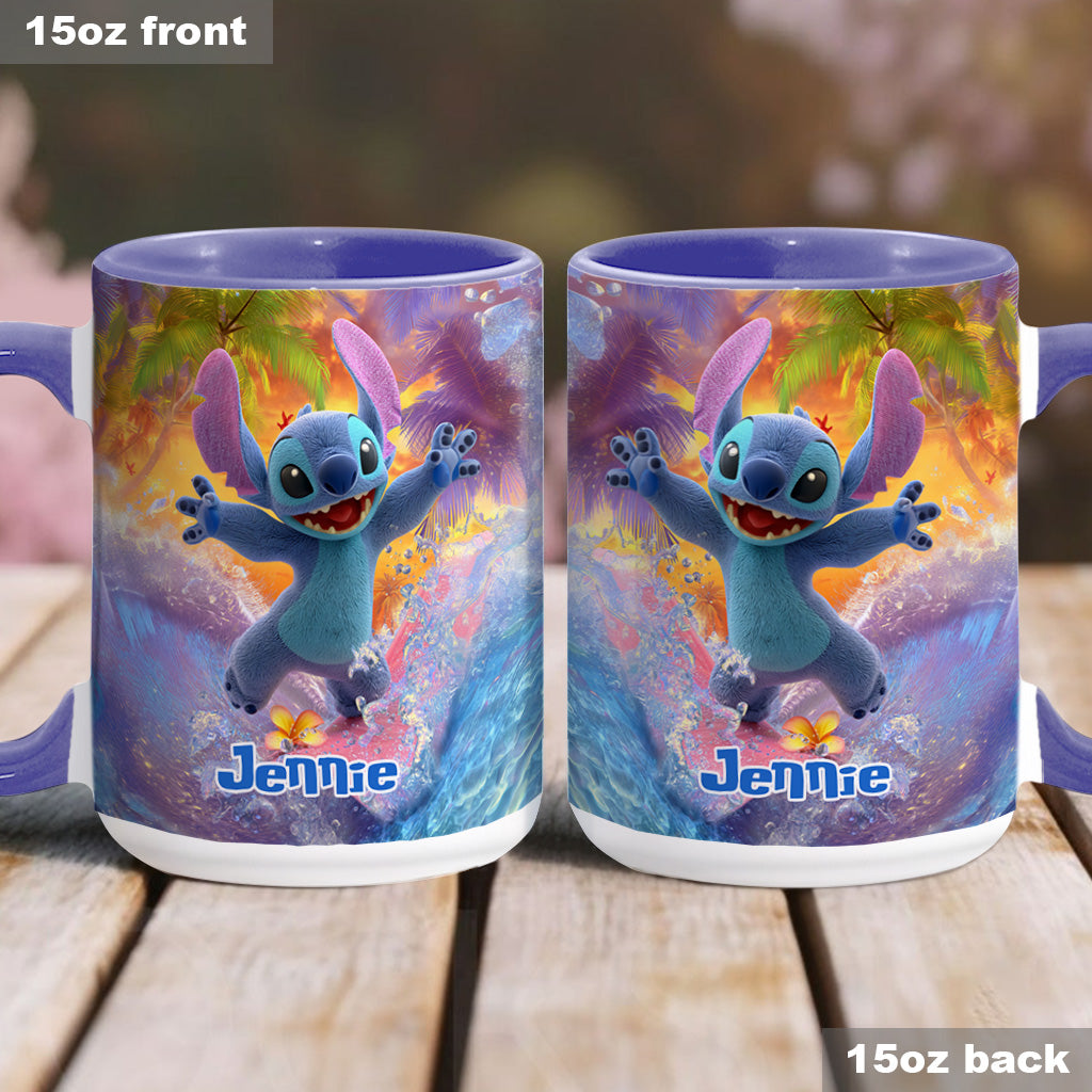 Personalized Beach Accent Mug with Ohana Design for Mom Accent Mug GradoCreations