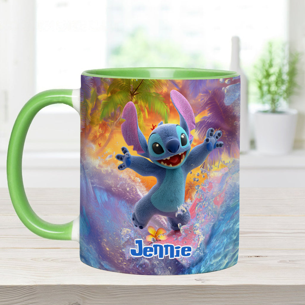 Personalized Beach Accent Mug with Ohana Design for Mom Accent Mug GradoCreations