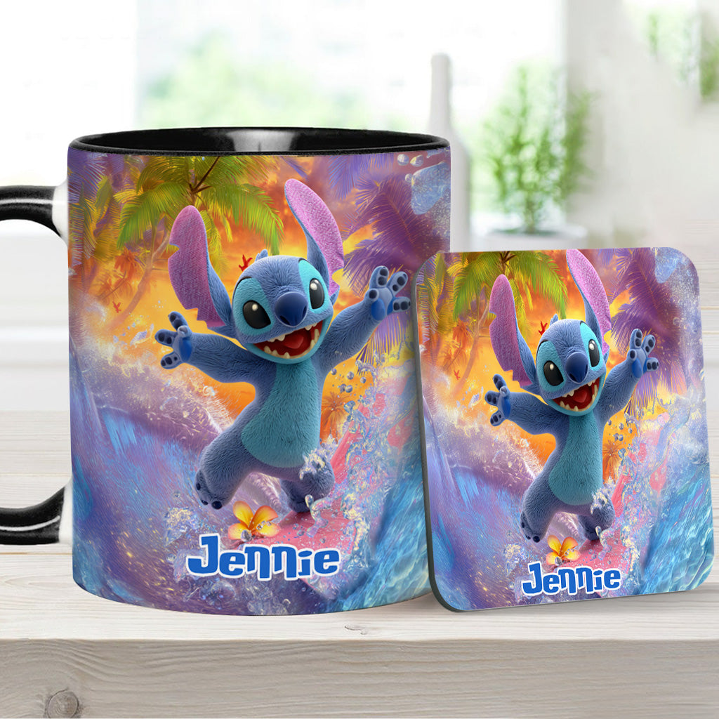 Personalized Beach Accent Mug with Ohana Design for Mom Accent Mug GradoCreations