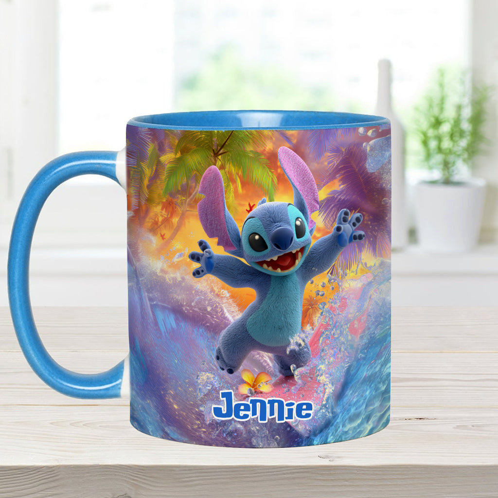 Personalized Beach Accent Mug with Ohana Design for Mom Accent Mug GradoCreations