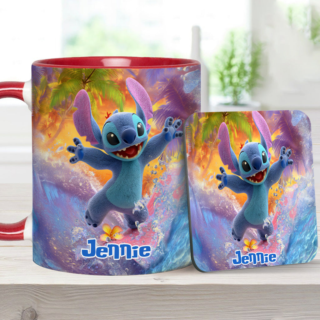 Personalized Beach Accent Mug with Ohana Design for Mom Accent Mug GradoCreations
