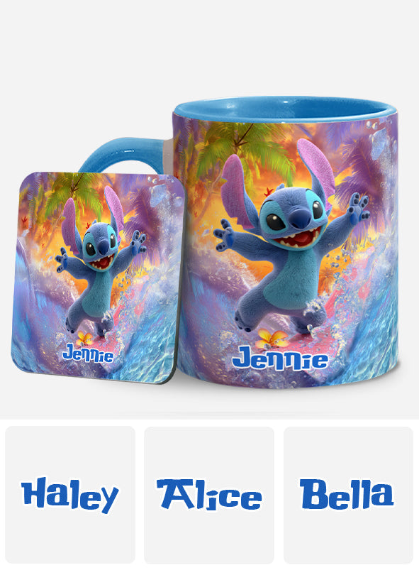 Personalized Beach Accent Mug with Ohana Design for Mom
