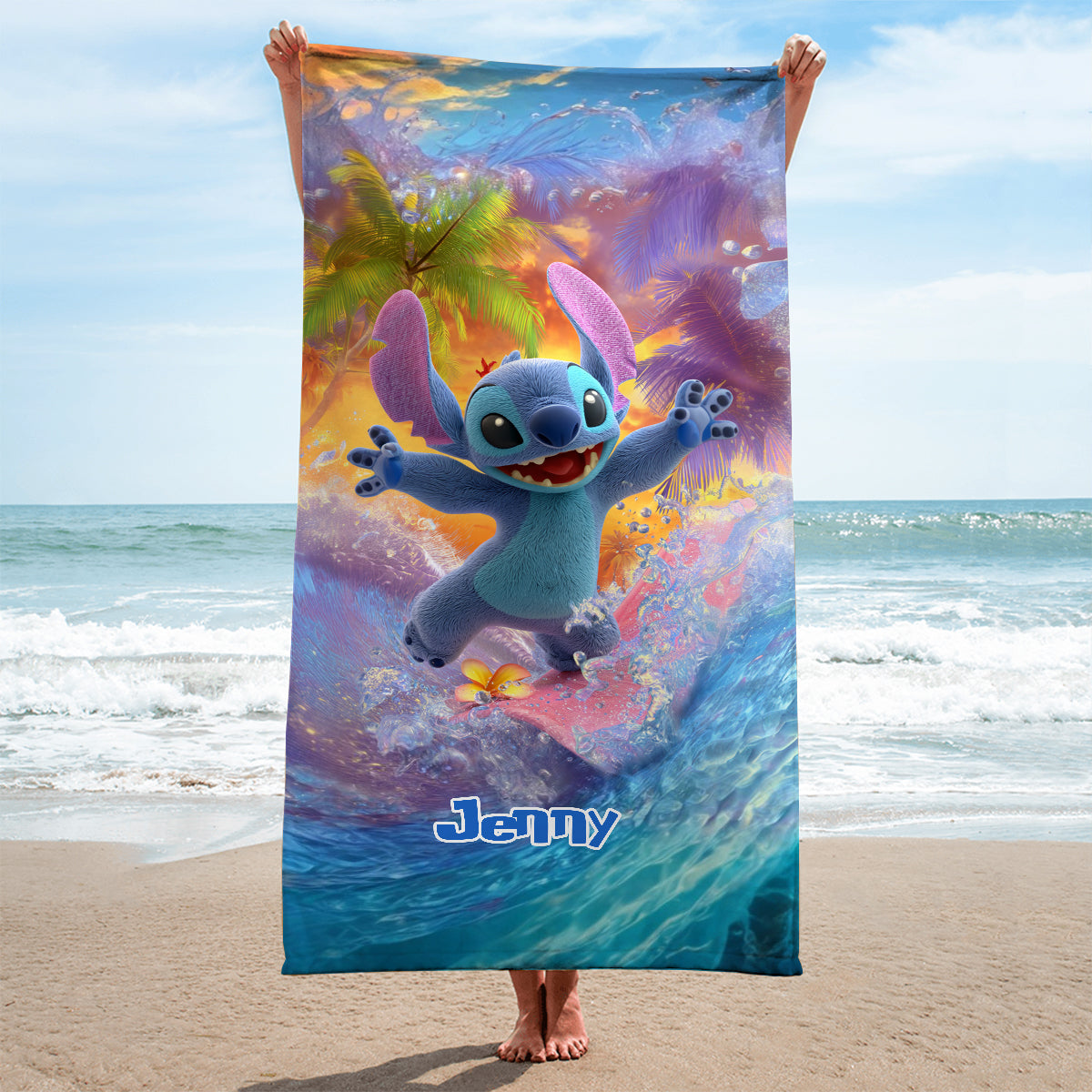 Personalized Quick-Dry Beach Towel Custom Name Ohana Gift Beach Towel GradoCreations