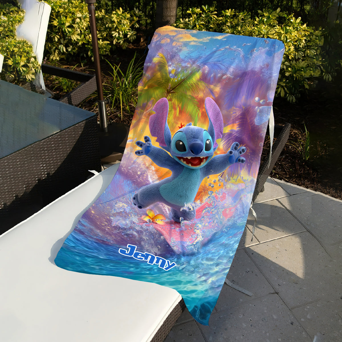 Personalized Quick-Dry Beach Towel Custom Name Ohana Gift Beach Towel GradoCreations