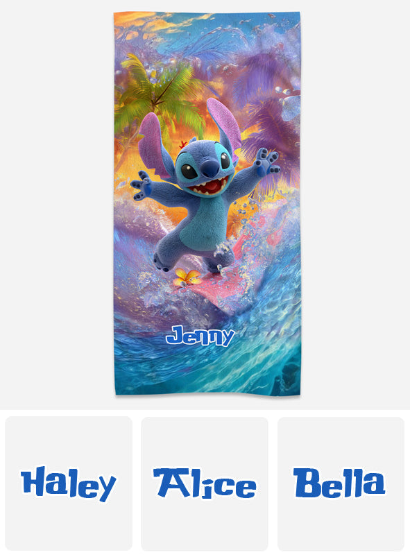 Personalized Quick-Dry Beach Towel Custom Name Ohana Gift Beach Towel GradoCreations