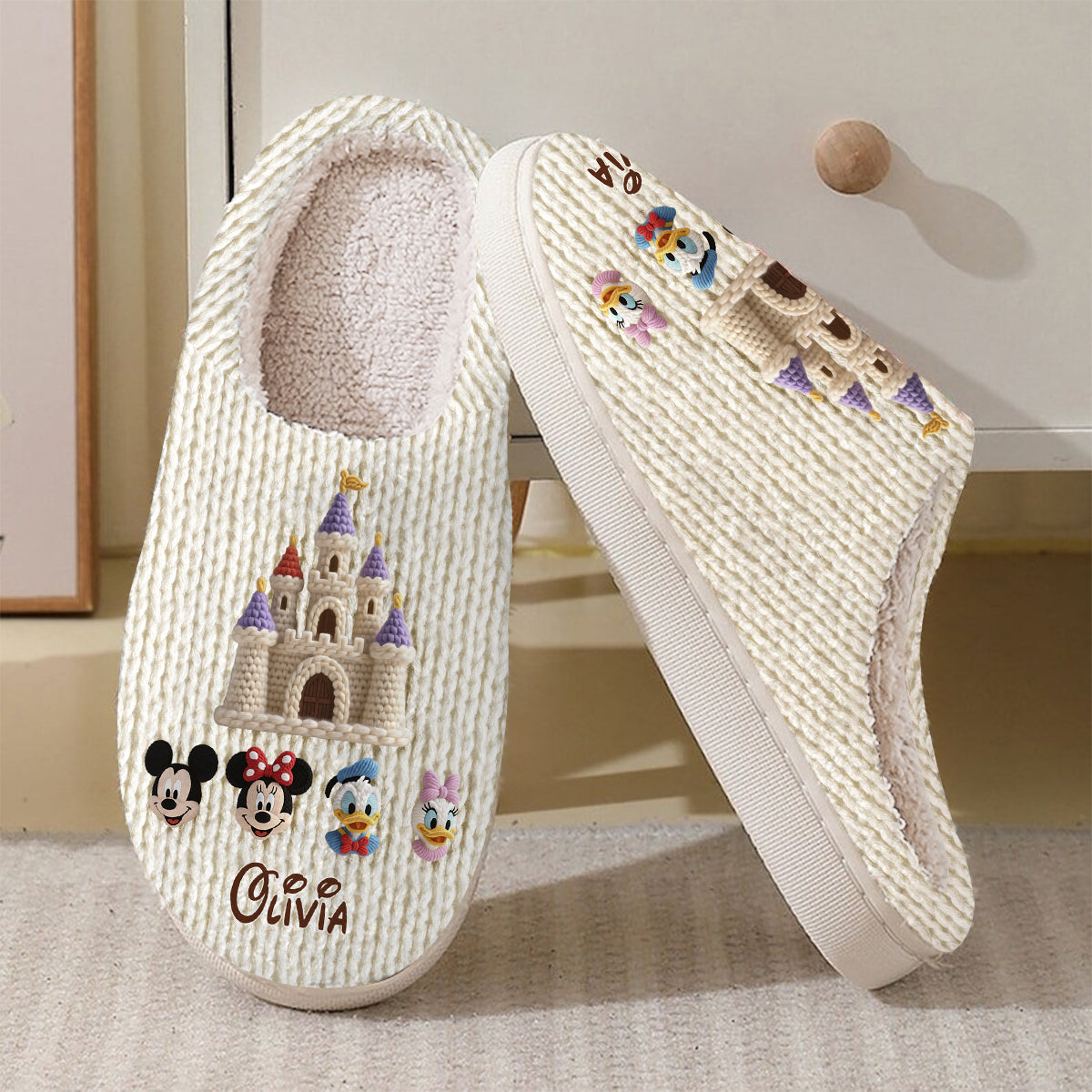 Personalized Disney Mouse Slippers Custom Name Gift for Kids Slippers GradoCreations