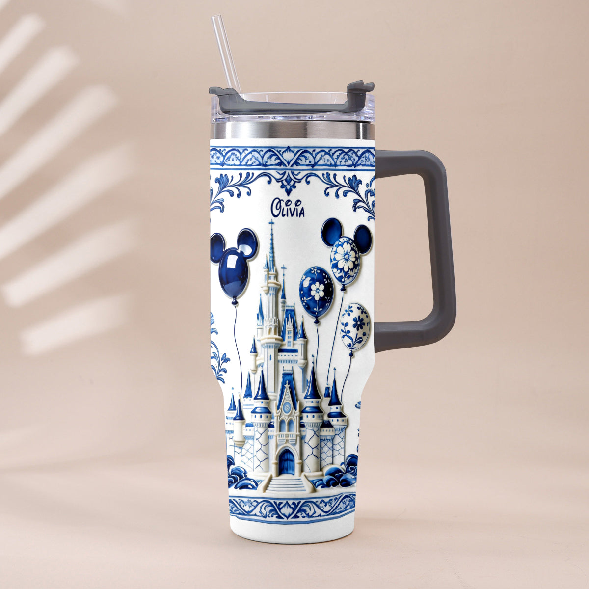 Personalized Castle Tumbler with Plush Charm Gift for Kids Tumbler With Plush Charm GradoCreations