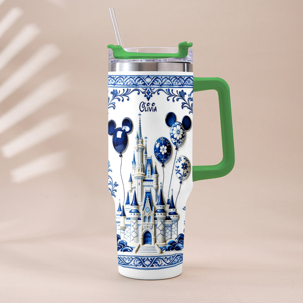 Personalized Castle Tumbler with Plush Charm Gift for Kids Tumbler With Plush Charm GradoCreations