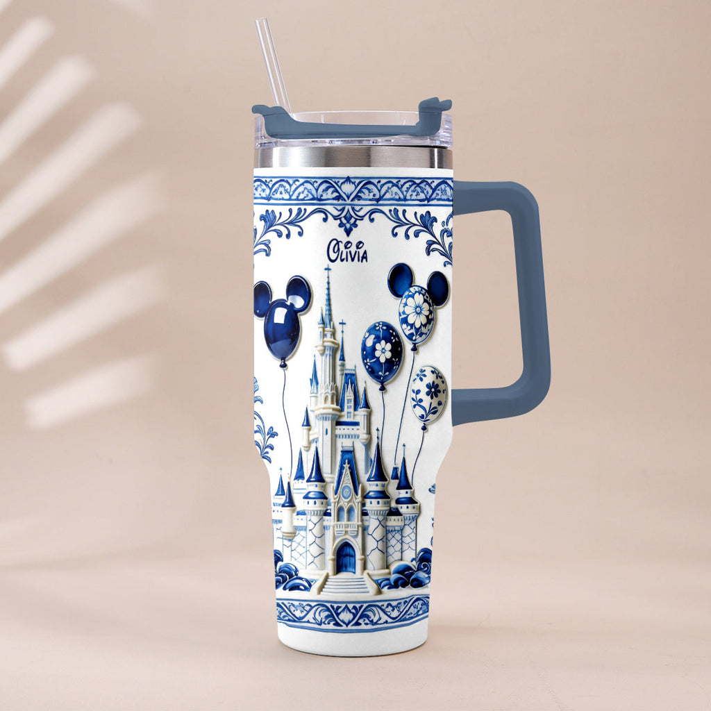 Personalized Castle Tumbler with Plush Charm Gift for Kids Tumbler With Plush Charm GradoCreations