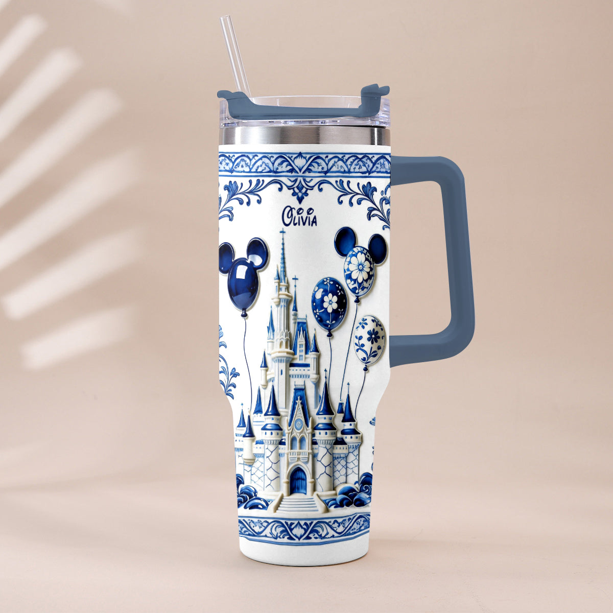 Personalized Castle Tumbler with Plush Charm Gift for Kids Tumbler With Plush Charm GradoCreations