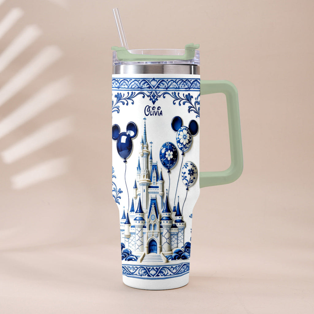 Personalized Castle Tumbler with Plush Charm Gift for Kids Tumbler With Plush Charm GradoCreations