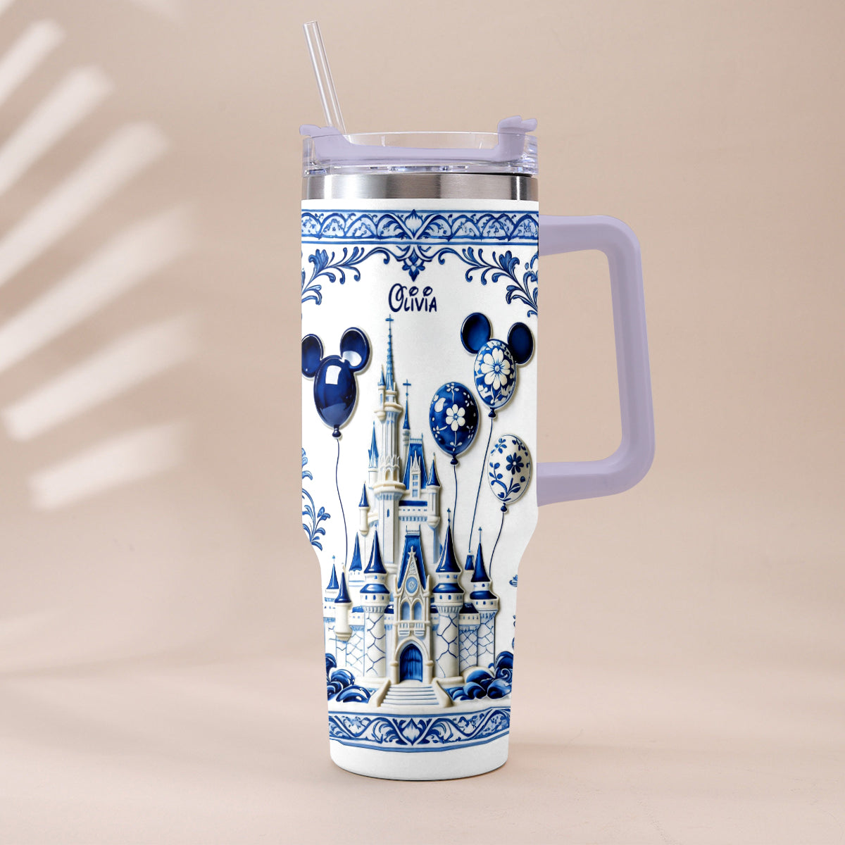 Personalized Castle Tumbler with Plush Charm Gift for Kids Tumbler With Plush Charm GradoCreations