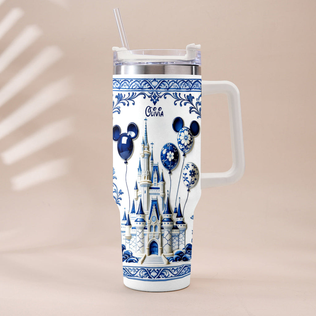 Personalized Castle Tumbler with Plush Charm Gift for Kids Tumbler With Plush Charm GradoCreations