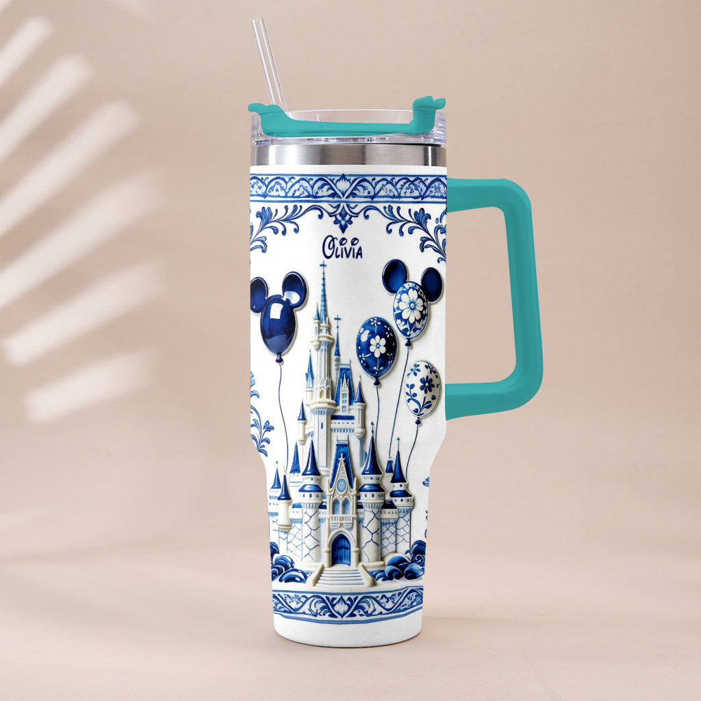 Personalized Castle Tumbler with Plush Charm Gift for Kids Tumbler With Plush Charm GradoCreations