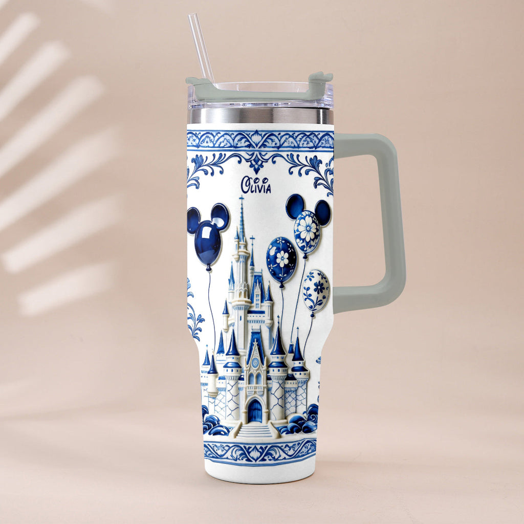 Personalized Castle Tumbler with Plush Charm Gift for Kids Tumbler With Plush Charm GradoCreations