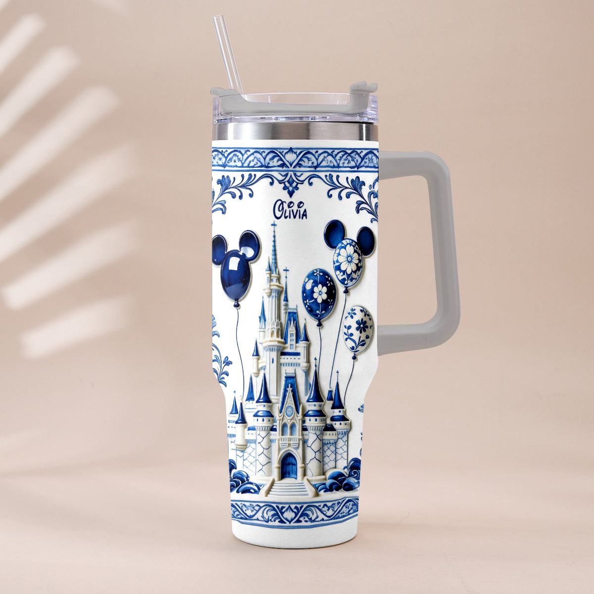Personalized Castle Tumbler with Plush Charm Gift for Kids Tumbler With Plush Charm GradoCreations
