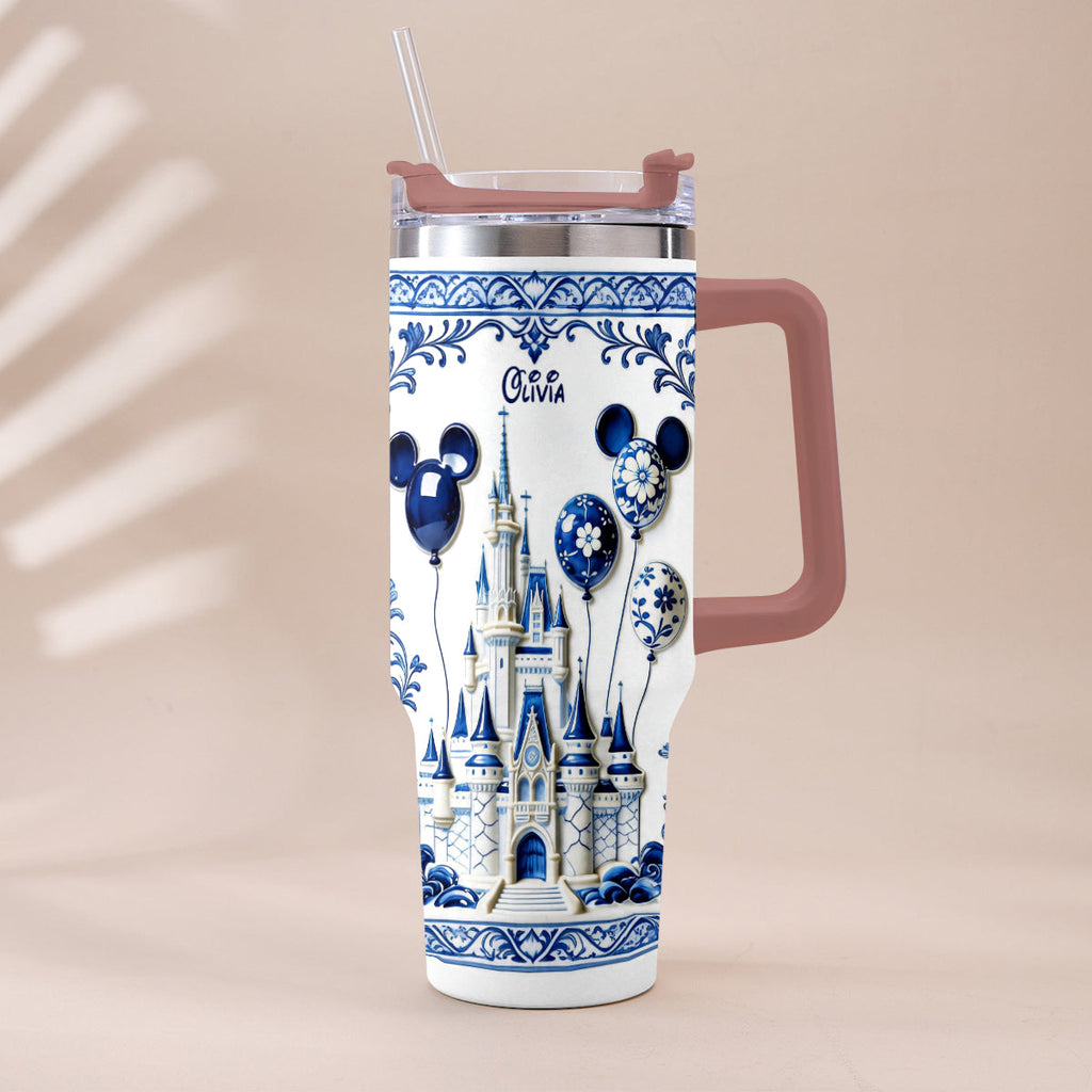 Personalized Castle Tumbler with Plush Charm Gift for Kids Tumbler With Plush Charm GradoCreations