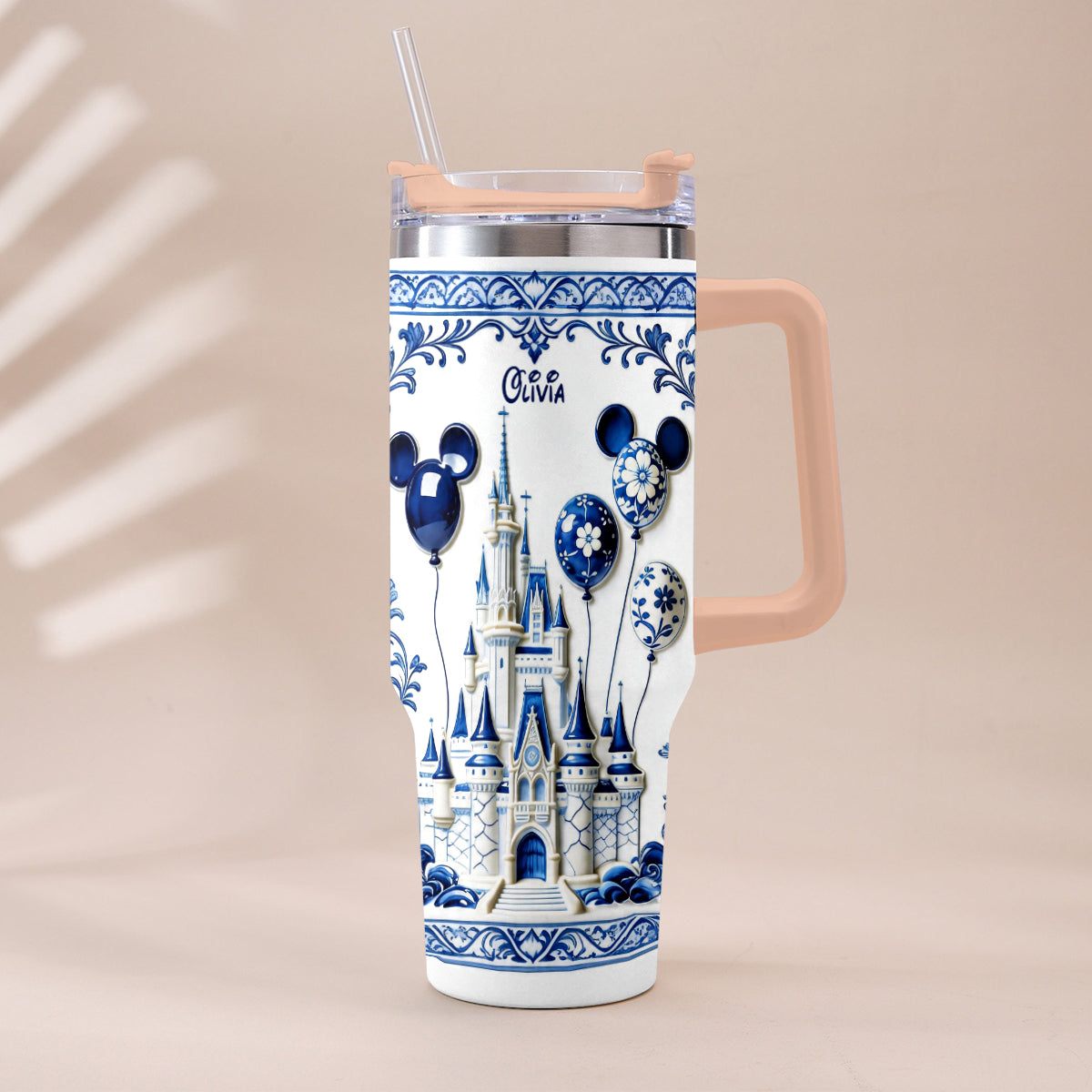 Personalized Castle Tumbler with Plush Charm Gift for Kids Tumbler With Plush Charm GradoCreations