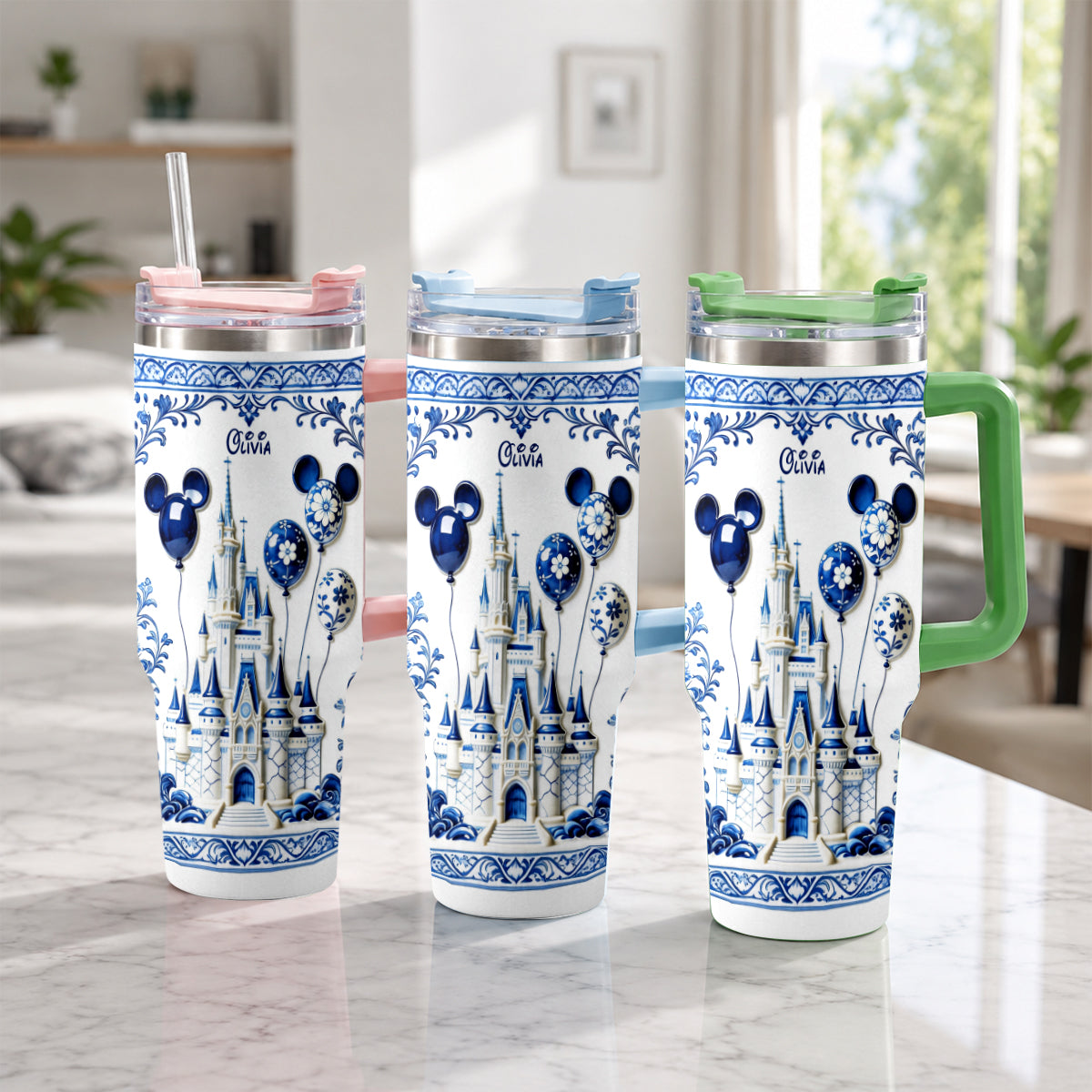 Personalized Castle Tumbler with Plush Charm Gift for Kids Tumbler With Plush Charm GradoCreations