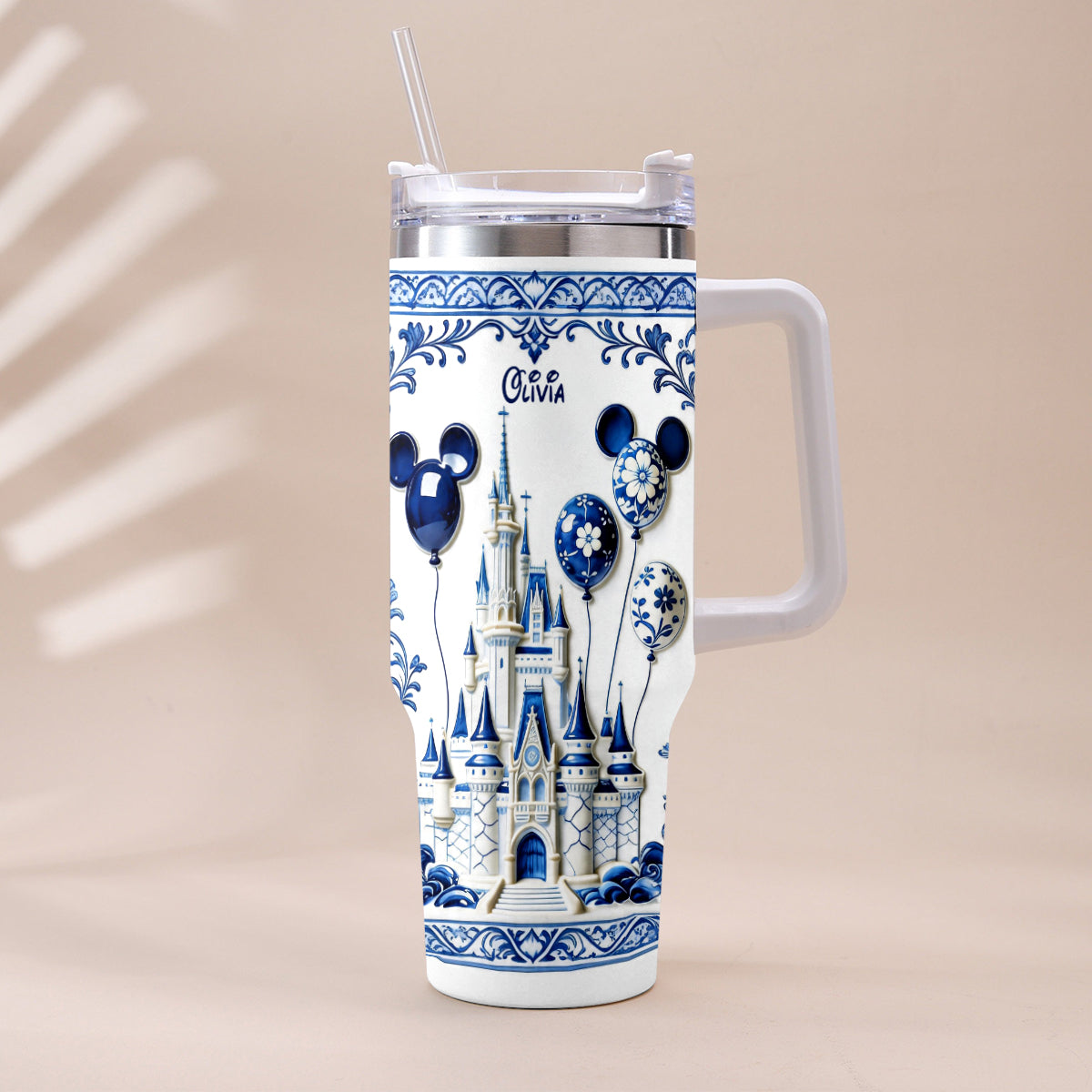Personalized Castle Tumbler with Plush Charm Gift for Kids Tumbler With Plush Charm GradoCreations