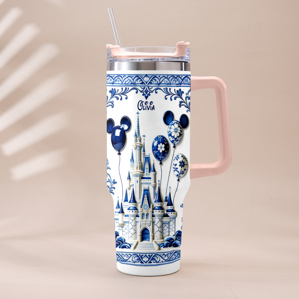 Personalized Castle Tumbler with Plush Charm Gift for Kids Tumbler With Plush Charm GradoCreations