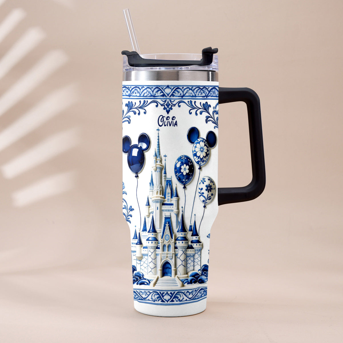 Personalized Castle Tumbler with Plush Charm Gift for Kids Tumbler With Plush Charm GradoCreations
