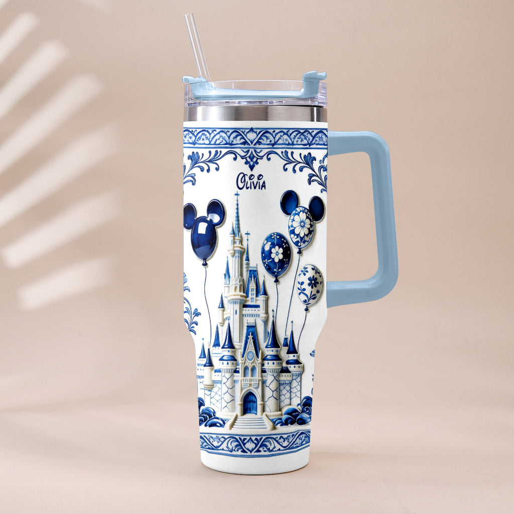 Personalized Castle Tumbler with Plush Charm Gift for Kids Tumbler With Plush Charm GradoCreations