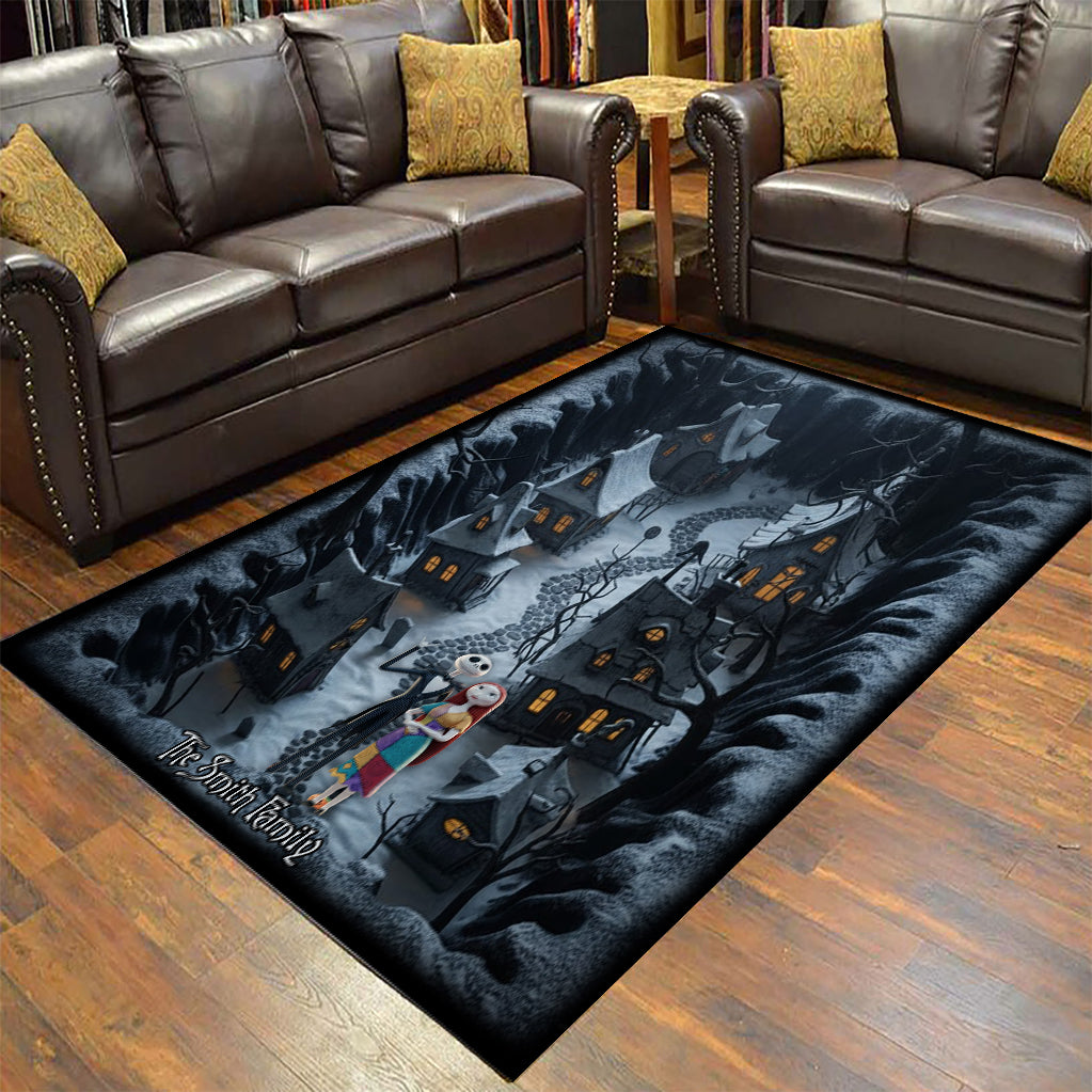 Personalized Nightmare Before Christmas Rug Custom Family Name Gift Rug GradoCreations