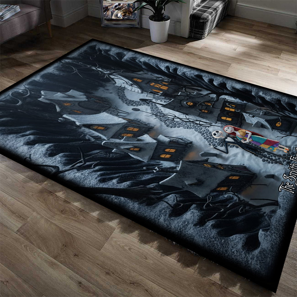 Personalized Nightmare Before Christmas Rug Custom Family Name Gift Rug GradoCreations