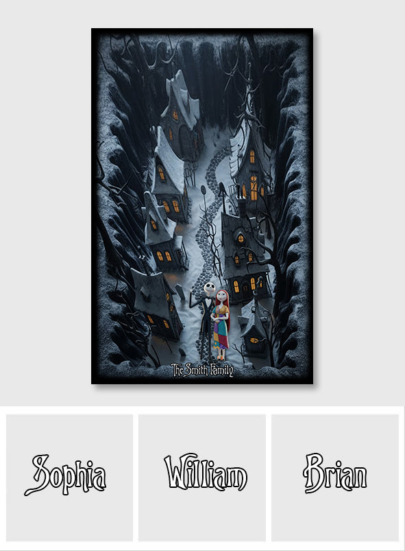 Personalized Nightmare Before Christmas Rug Custom Family Name Gift Rug GradoCreations
