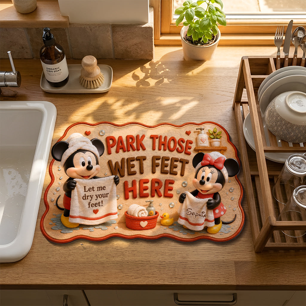 Personalized Mouse Drying Mat - Custom Name Gift for Kids Drying Mat GradoCreations