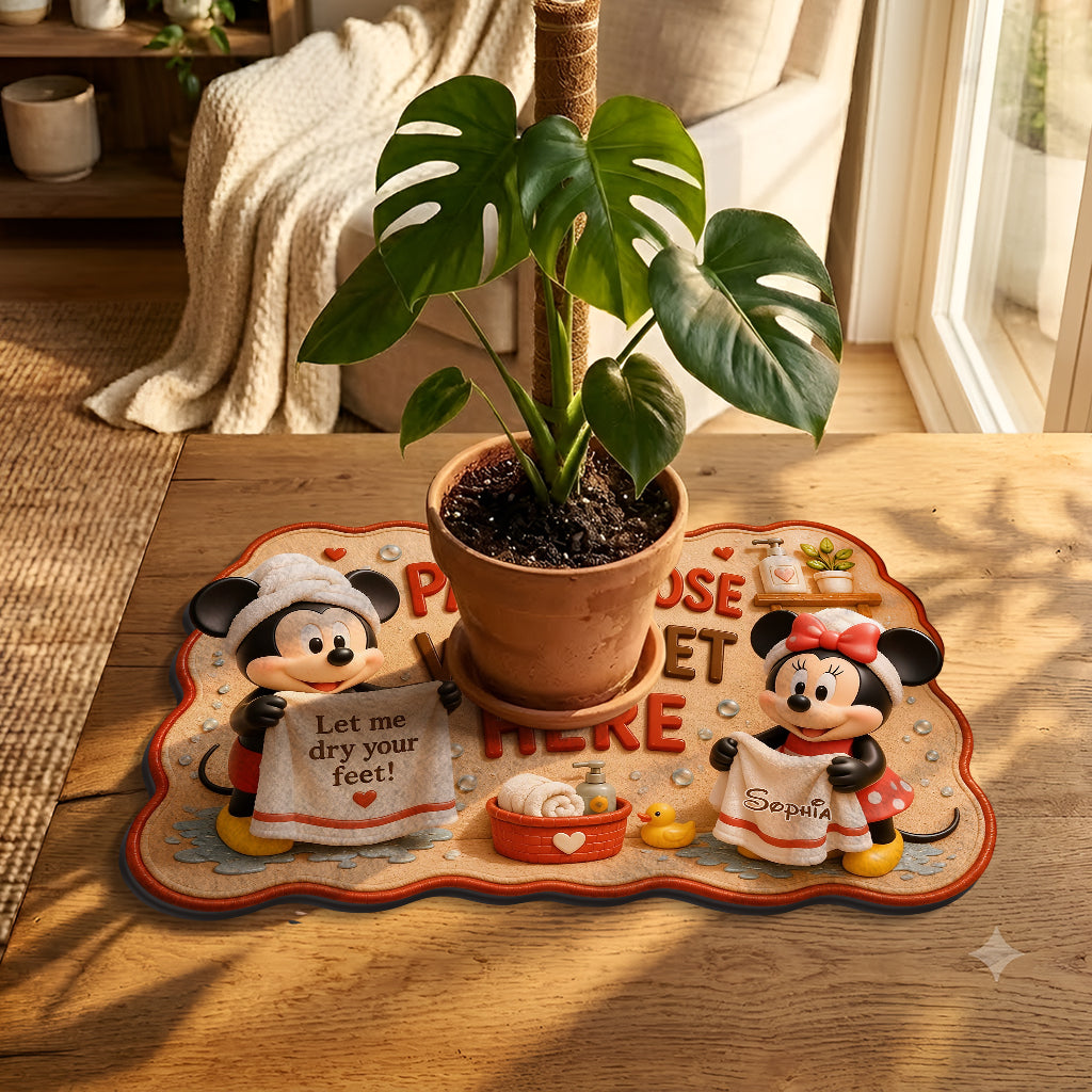 Personalized Mouse Drying Mat - Custom Name Gift for Kids Drying Mat GradoCreations