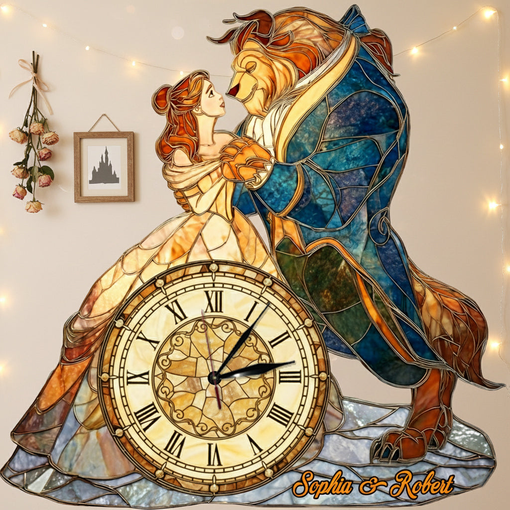Personalized LED Light Wall Clock Custom Couple Gift Home Décor LED Light Wall Clock GradoCreations
