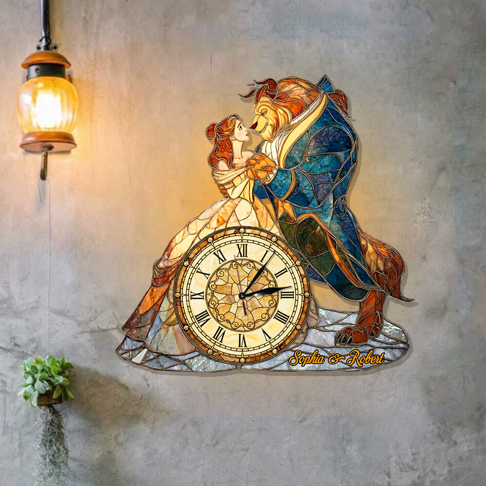 Personalized LED Light Wall Clock Custom Couple Gift Home Décor LED Light Wall Clock GradoCreations