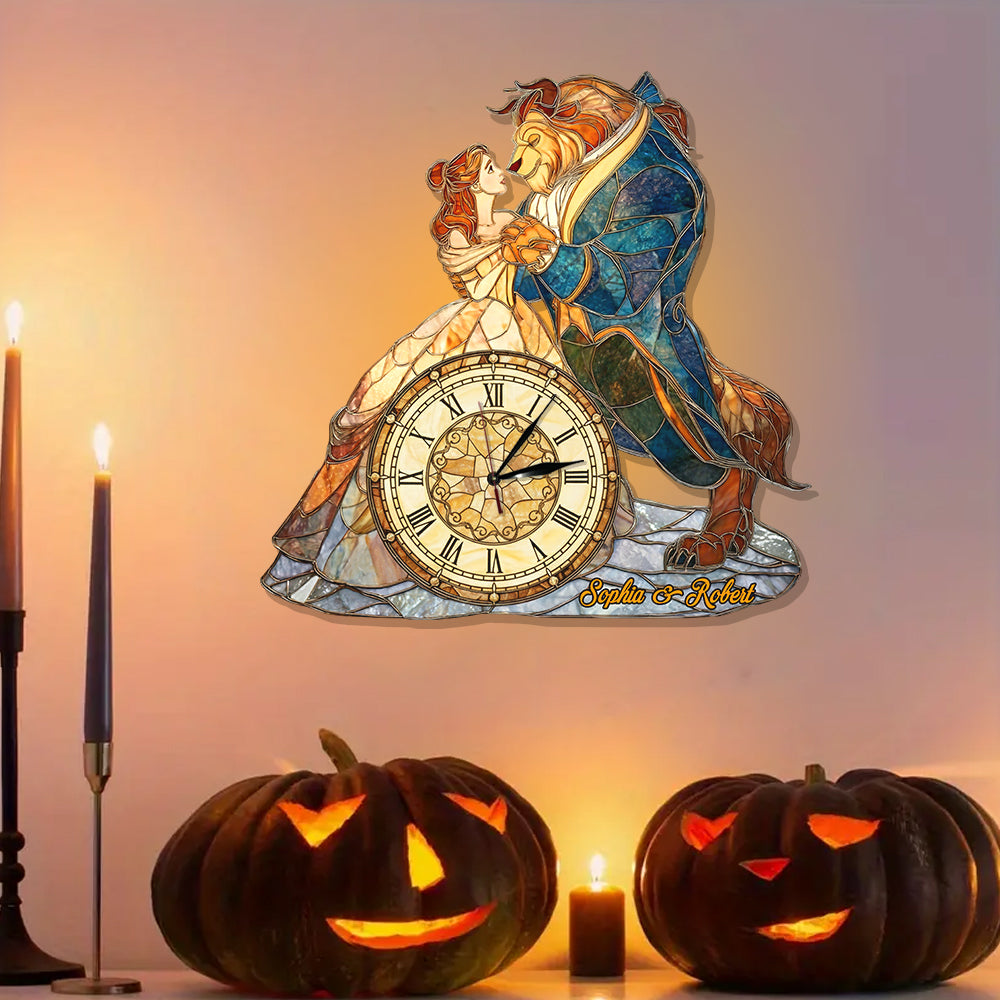 Personalized LED Light Wall Clock Custom Couple Gift Home Décor LED Light Wall Clock GradoCreations