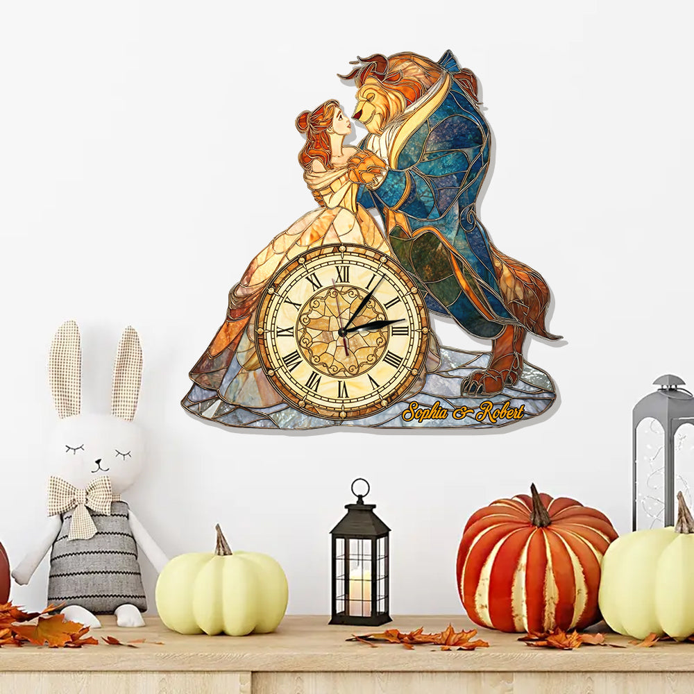 Personalized LED Light Wall Clock Custom Couple Gift Home Décor LED Light Wall Clock GradoCreations