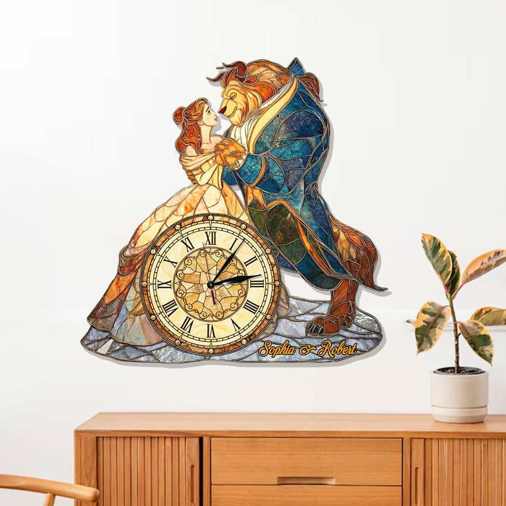 Personalized LED Light Wall Clock Custom Couple Gift Home Décor LED Light Wall Clock GradoCreations