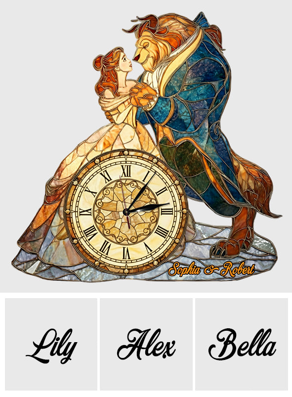 Personalized LED Light Wall Clock Custom Couple Gift Home Décor LED Light Wall Clock GradoCreations